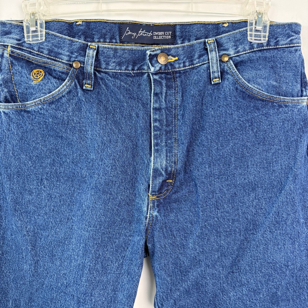 Wrangler George Strait Cowboy Cut Jeans 35x32 Indigo Blue Excellent - Picture 2 of 9